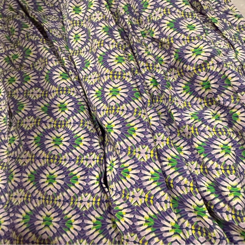 Coldwater Creek Boho Floral Midi Skirt Size S Blue Green Tiered Pull On - Picture 5 of 9